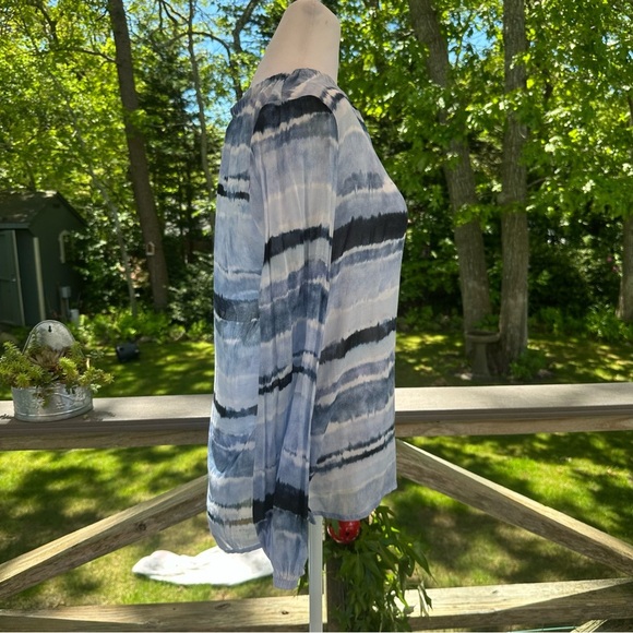 Bell Dahl Tie Dye Flowy Blue Summer Blouse Top XS - Picture 6 of 8